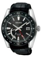 Horlogeband Seiko 5R66-0AR0 / SNR021J1 / 4A1V1AK Leder Zwart 24mm - thumbnail