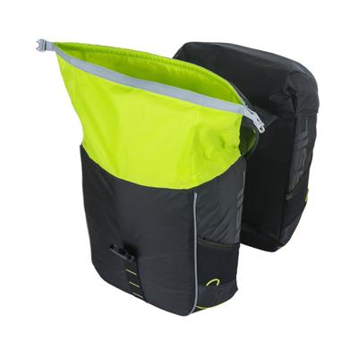 Basil miles double bag - waterdichte dubbele fietstas, unisex, sportief, zwart-limoen - thumbnail