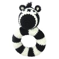 natureZOO ringrammelaar zebra gehaakt 14 cm zwart/wit - thumbnail