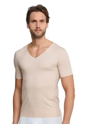 Business heren ondershirt - Naadloos laser cut - Perfect shirt voor onder je overhemd - Schijnt niet door - Diepe hals