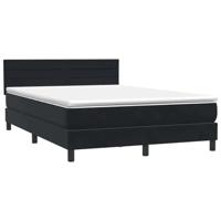 Boxspring met matras en LED fluweel zwart 160x210 cm - thumbnail