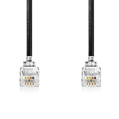 Telefoonkabel | RJ10 male - RJ10 male | 2,0 m | Zwart