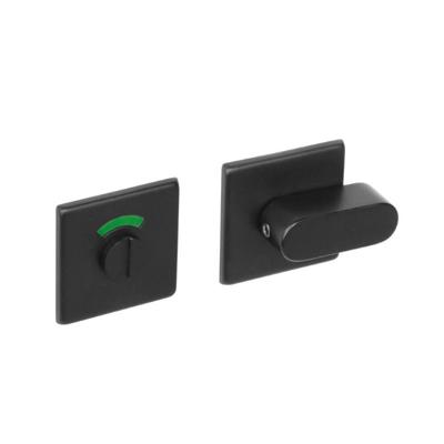 Intersteel Rozet vierkant met toilet-/badkamersluiting comfort plat verdekt 50x5mm - RVS/mat zwart Intersteel Rozet vierkant met toilet-/badkamersluiting comfort plat verdekt 50x5mm - RVS/mat zwart