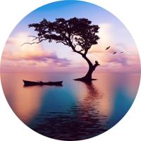 Glasschilderij rond waterlandschap - thumbnail