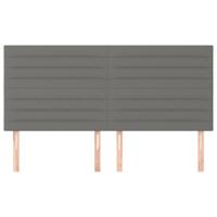 Hoofdborden 4 st 100x5x78/88 cm stof donkergrijs - thumbnail