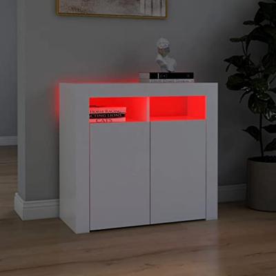 Dressoir met LED-verlichting 80x35x75 cm wit