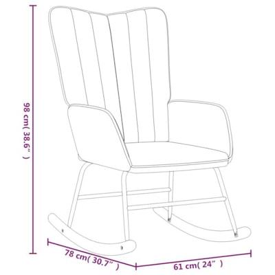 Schommelstoel fluweel blauw Schommelstoel fluweel blauw