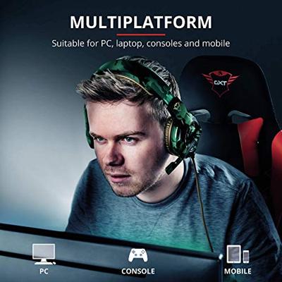 Trust Gaming Headset met Microfoon voor PS4, PS5, PC, Xbox Series X, Nintendo Switch, Xbox One GXT 310C Radius - Verstelbare Microfoon en Hoofdband, 1m Kabel - Jungle Camo