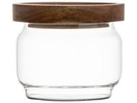 Gusta voorraadpot glas/acacia 9x8,5cm - thumbnail