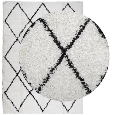 VidaXL Vloerkleed pamplona shaggy hoogpolig 200x280 cm crème en zwart - thumbnail