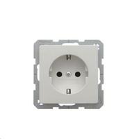 Berker Q.1 stopcontact met randaarde, schroefklemmen en kinderbeveiliging enkel polarwit - thumbnail