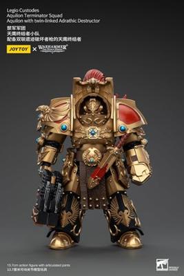 Warhammer The Horus Heresy Action Figure 1/18 Legio Custodes Aquilon Terminator Squad Aquilon with twin-linked Adrathic Destructor 14 cm Warhammer The Horus Heresy Action Figure 1/18 Legio Custodes Aquilon Terminator Squad Aquilon with twin-linked Adrathic Destructor 14 cm