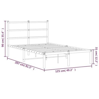 Bedframe met hoofdbord metaal wit 120x200 cm Bedframe met hoofdbord metaal wit 120x200 cm