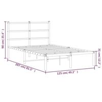 Bedframe met hoofdbord metaal wit 120x200 cm - thumbnail