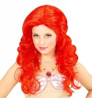 Zeemeermin pruik kind rood - thumbnail
