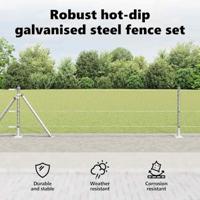 VidaXL Afrasteringspaal zilver 25 x 0,4 m (25 mm gaas) staal - thumbnail