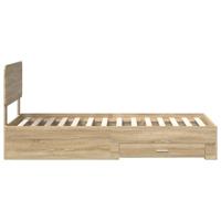 Bedframe met hoofdeinde Sonoma Eiken 75 x 190 cm Bewerkt hout - thumbnail