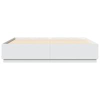 Bedframe met LED-verlichting bewerkt hout wit 200x200 cm - thumbnail