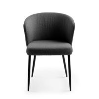 Eleonora Eetkamerstoel 'Santos' Bouclé, kleur Zwart Copenhagen - thumbnail