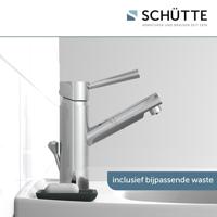CORNWALL ééngreepsmengkraan wastafel, lage druk, chroom keramische schijven geluidsarme, verwisselbare 35 mm-cartouche flexibele metalen aansluitslangen 1 ¼" metalen-afvoerplug en waste stange - thumbnail