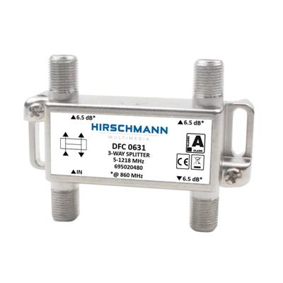 Hirschmann 695020480 Catv Splitter 5.8 Db / 5-1218 Mhz - 3 Uitgangen Hirschmann 695020480 Catv Splitter 5.8 Db / 5-1218 Mhz - 3 Uitgangen