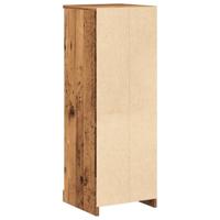 Hoge kast 36x35,5x103,5 cm bewerkt hout oud houtkleurig - thumbnail