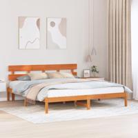 Bedframe met hoofdeinde Bruin 180 x 200 cm Massief grenenhout - thumbnail