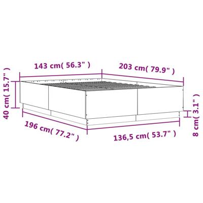 Bedframe bewerkt hout wit 140x200 cm