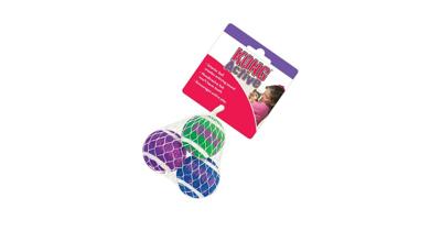 KONG KAT TENNISBALLEN MET BELLEN 4X4X4 CM 3 ST KONG KAT TENNISBALLEN MET BELLEN 4X4X4 CM 3 ST