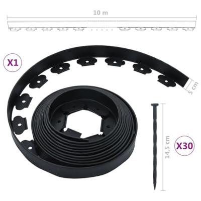 VidaXL Gazonrand flexibel met 30 pinnen 10 m 5 cm VidaXL Gazonrand flexibel met 30 pinnen 10 m 5 cm
