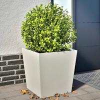 VidaXL Plantenbakken 2 st 50x50x50 cm staal wit - thumbnail