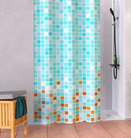 EISL douchegordijn met mozaïek 200x180x0,2 cm blauw en oranje - thumbnail