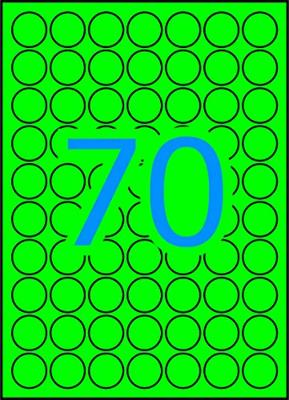 Apli ronde etiketten in etui diameter 19 mm, groen, 560 stuks, 70 per blad