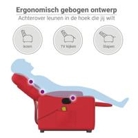 Sta-op-massagestoel elektrisch kunstleer rood - thumbnail
