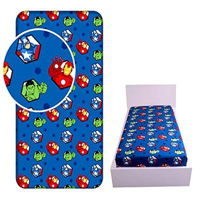 Marvel Avengers Hoeslaken - Eenpersoons - 90 x 200 cm - Blauw