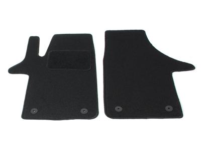 Automatten op maat - zwart stof - VW Transporter T5 2003-2016 (voorzijde)