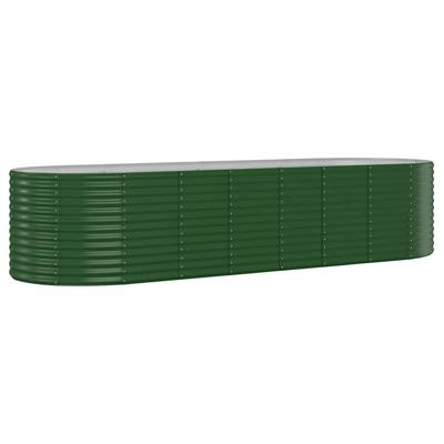VidaXL Plantenbak 322x100x68 cm gegalvaniseerd staal groen