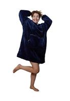 Draagbare deken met capuchon & mouwen - marine - thumbnail