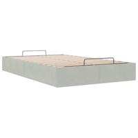 Bedframe zonder matras 120x200 cm fluweel lichtgrijs - thumbnail