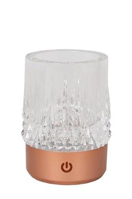 Lucide LILY - Oplaadbare Tafellamp - Accu/Batterij - Ø 8 cm - LED 3 StepDim - 1x3W 2700K/3000K - Koper - Set van 3