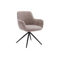 Tower Living Draaibare Eetkamerstoel 'Fondo' Chenille, kleur Taupe - thumbnail