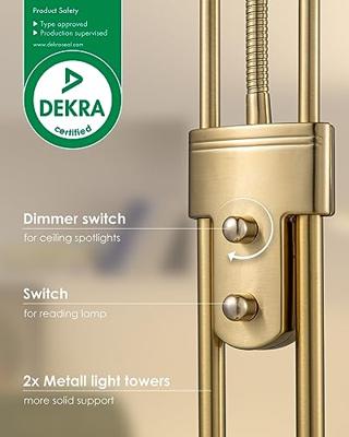 Klassieke vloerlamp 50/50/180cm - dimbare staande lamp met flexibele leeslamp - Brons - LED geintegreerd - geschikt voor woonkamer, slaapkamer, thuiskantoor