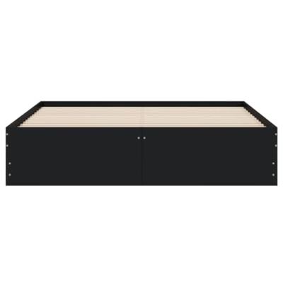 Bedframe met lades bewerkt hout zwart 140x200 cm