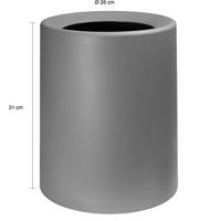 QUVIO Prullenbak plastic met binnenemmer - 12 L - Donker grijs - thumbnail