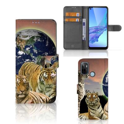 OPPO A53 | OPPO A53s | Telefoonhoesje | Met pasjeshouder | Roofdieren OPPO A53 | OPPO A53s | Telefoonhoesje | Met pasjeshouder | Roofdieren