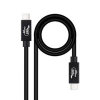 NANOCABLE 10.01.5001 - USB 4 Gen 3x2 40Gbps 5A/240W, USB-C naar USB-C, compatibel met Thunderbolt 3 en Thunderbolt 4, tot 8K bij 60Hz, zwart, 1 meter - thumbnail