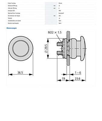 Eaton 216714 M22-DP-R Paddenstoelknop Rood 1 stuk(s)