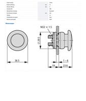 Eaton 216714 M22-DP-R Paddenstoelknop Rood 1 stuk(s) - thumbnail