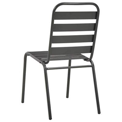 Tuinstoelen stapelbaar 2 st staal grijs