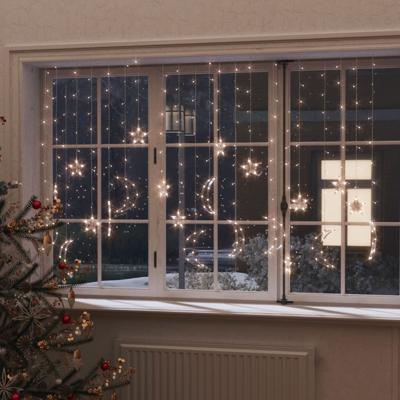 Lichtslinger ster en maan afstandsbediening 345 LED's warmwit Lichtslinger ster en maan afstandsbediening 345 LED's warmwit